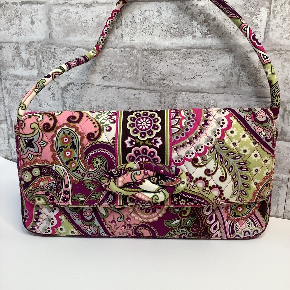 Vera Bradley Knot Just A Clutch Very Berry Paisley Handbag Purse Retired NWOT